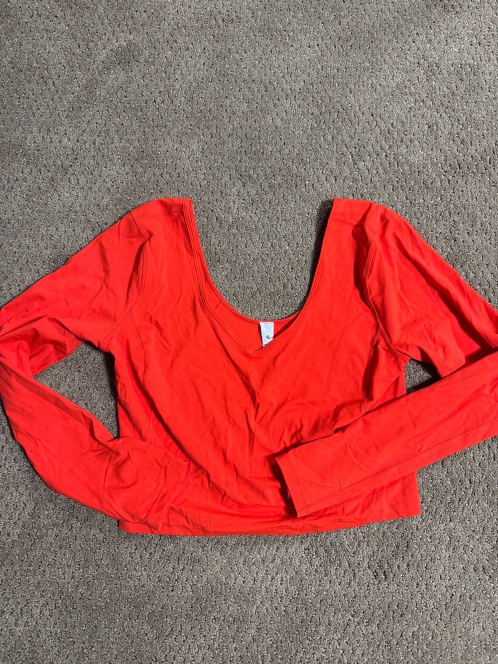 lululemon athletica Bright Red Long-Sleeve Scoop-Neck Top